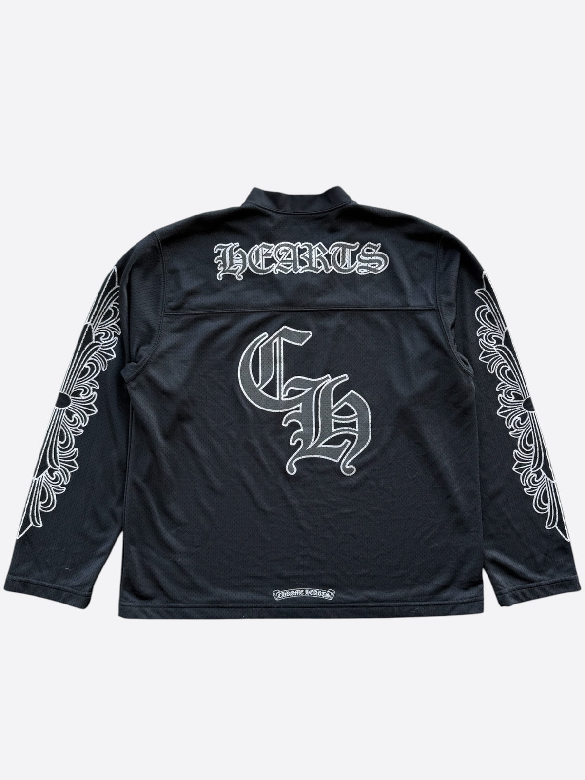 Chrome Hearts Black & White Floral Nylon Mesh Longsleeve Jersey