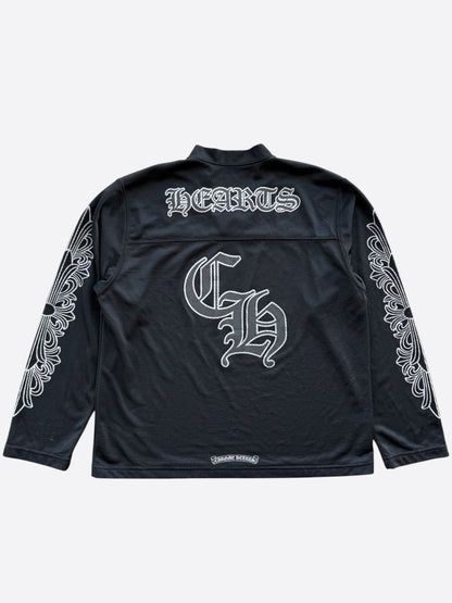 Chrome Hearts Black & White Floral Nylon Mesh Longsleeve Jersey