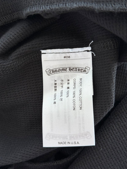 Chrome Hearts Black & White Script Logo Thermal Longsleeve T-Shirt