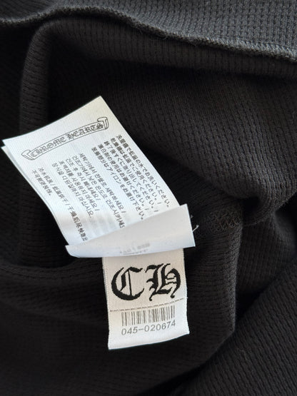 Chrome Hearts Black & White Script Logo Thermal Longsleeve T-Shirt