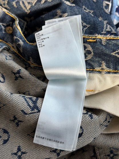 Louis Vuitton Blue & White Monogram Denim Jeans