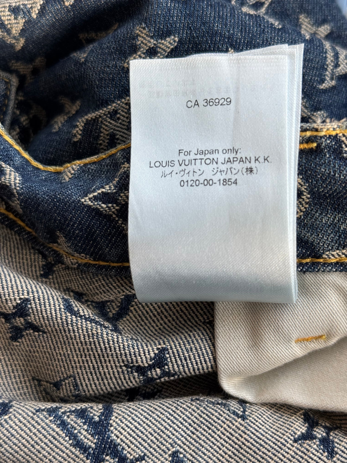 Louis Vuitton Blue & White Monogram Denim Jeans