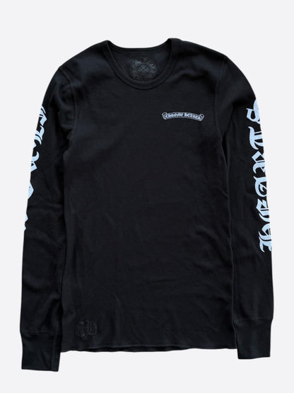 Chrome Hearts Black & White Script Logo Thermal Longsleeve T-Shirt
