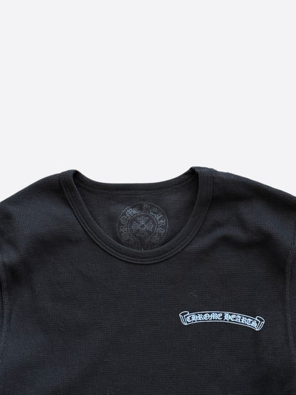 Chrome Hearts Black & White Script Logo Thermal Longsleeve T-Shirt