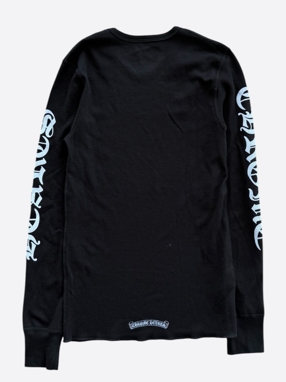 Chrome Hearts Black & White Script Logo Thermal Longsleeve T-Shirt