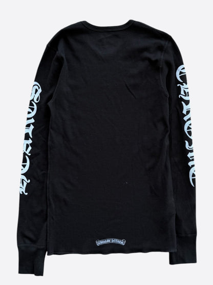 Chrome Hearts Black & White Script Logo Thermal Longsleeve T-Shirt