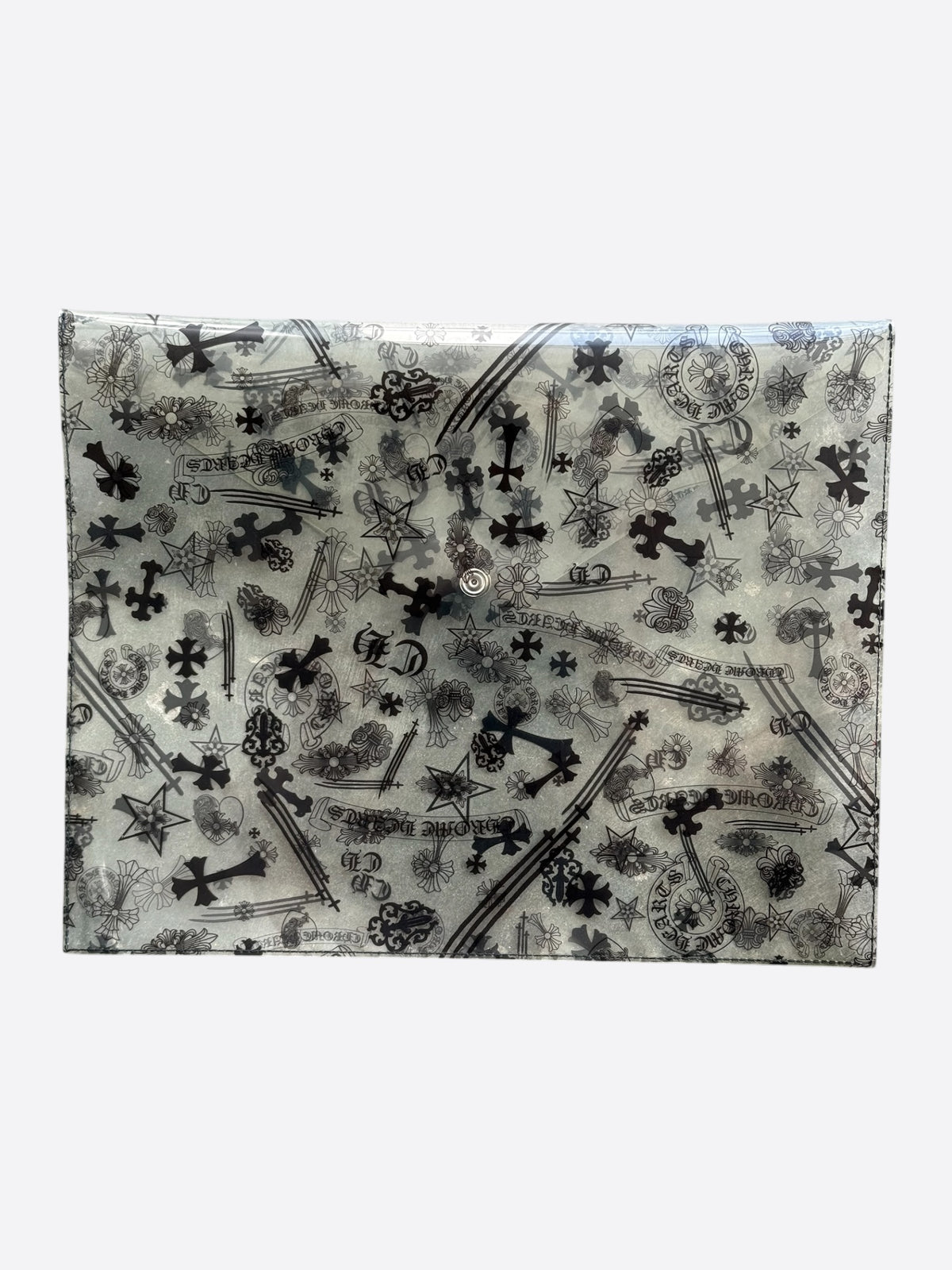 Chrome Hearts Clear & Black Stencil Vinyl Pouch