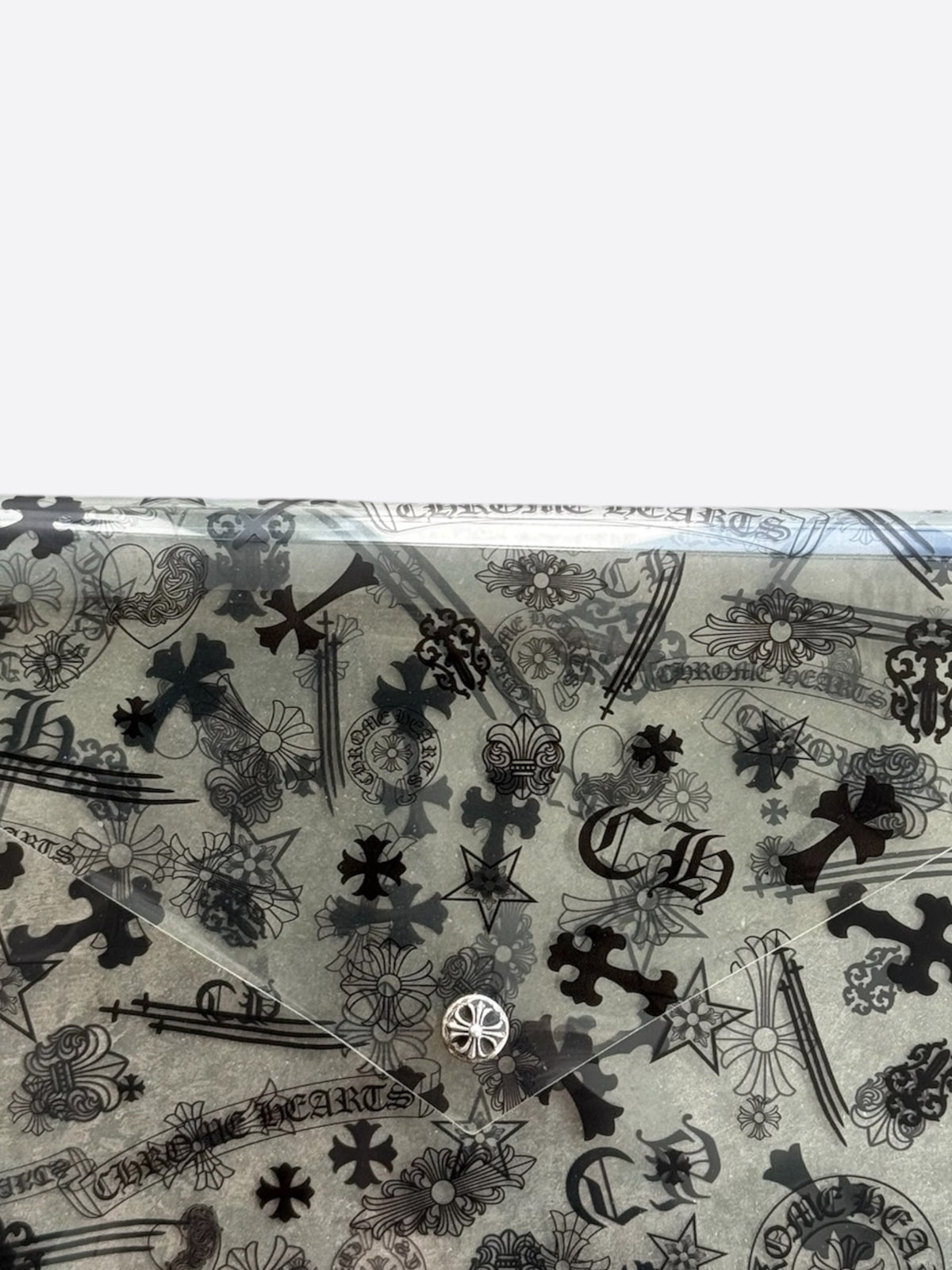 Chrome Hearts Clear & Black Stencil Vinyl Pouch