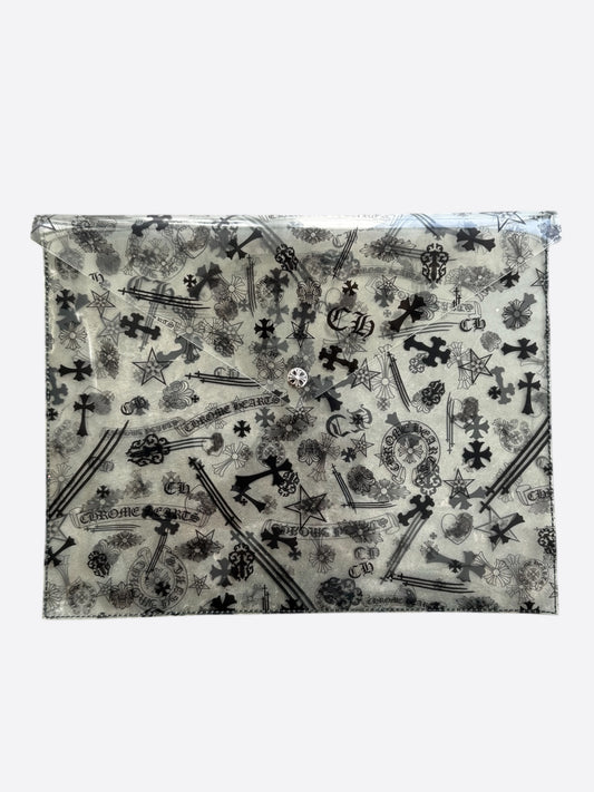 Chrome Hearts Clear & Black Stencil Vinyl Pouch