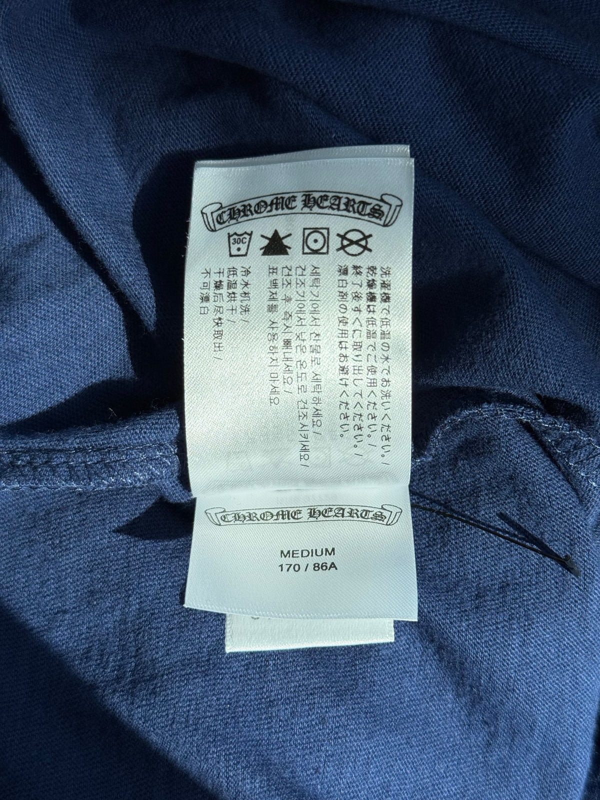 Chrome Hearts Blue & Yellow Horseshoe Logo Women's Longsleeve T-Shirt