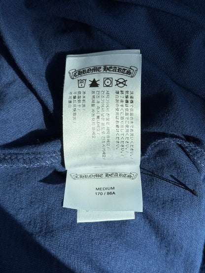 Chrome Hearts Blue & Yellow Horseshoe Logo Women's Longsleeve T-Shirt