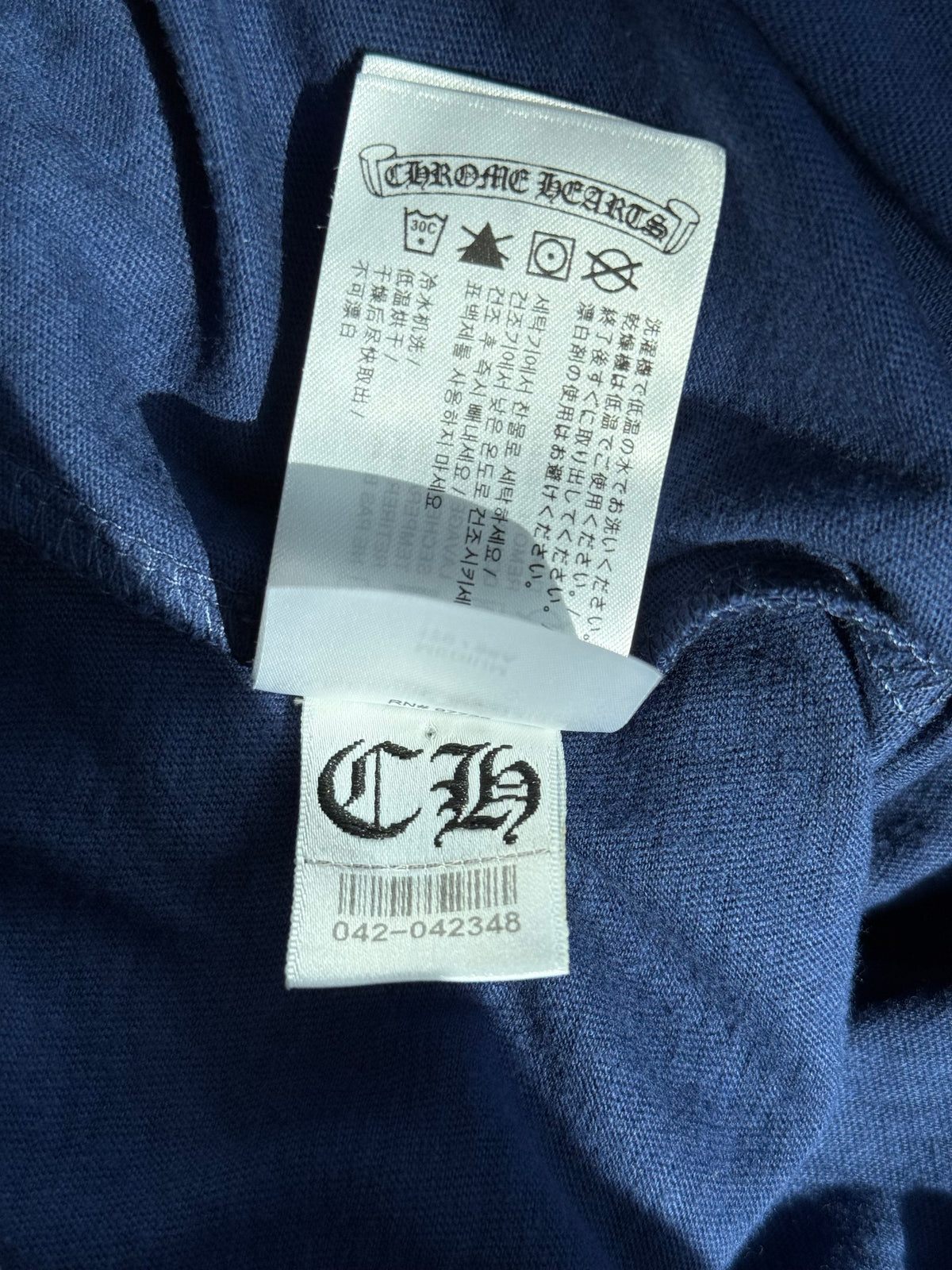 Chrome Hearts Blue & Yellow Horseshoe Logo Women's Longsleeve T-Shirt