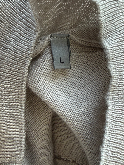 Dior Daniel Arsham Grey Eroded Logo Asymmetrical Wool Sweater