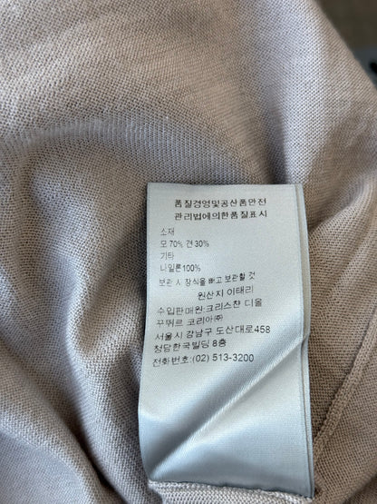 Dior Daniel Arsham Grey Eroded Logo Asymmetrical Wool Sweater