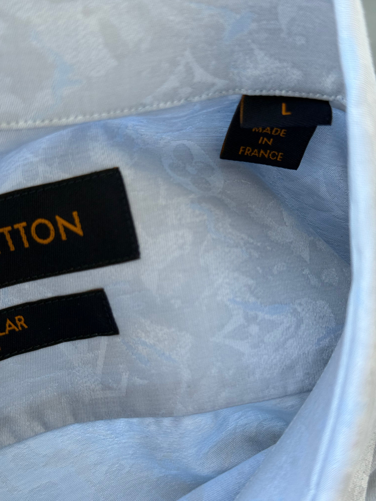 Louis Vuitton Blue Tapestry Monogram Button Up Shirt
