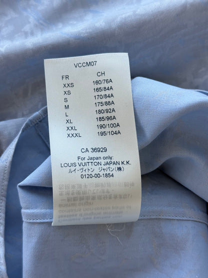Louis Vuitton Blue Tapestry Monogram Button Up Shirt