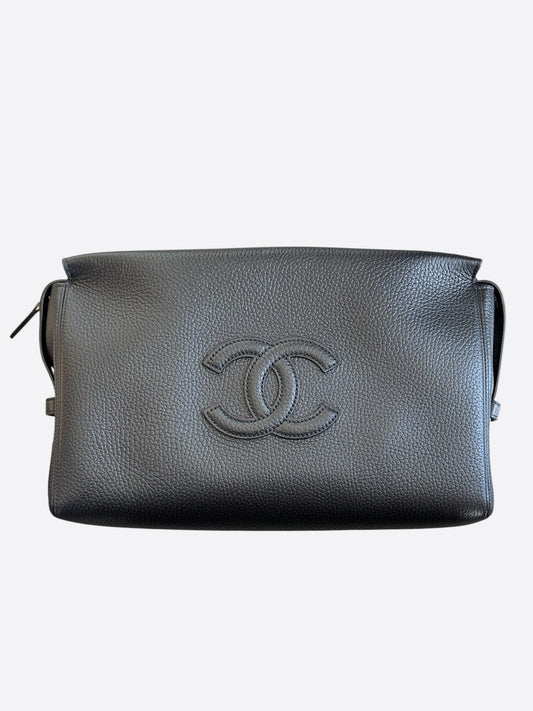 Chanel Black Calfskin Metiers D'Art Medium Pouch