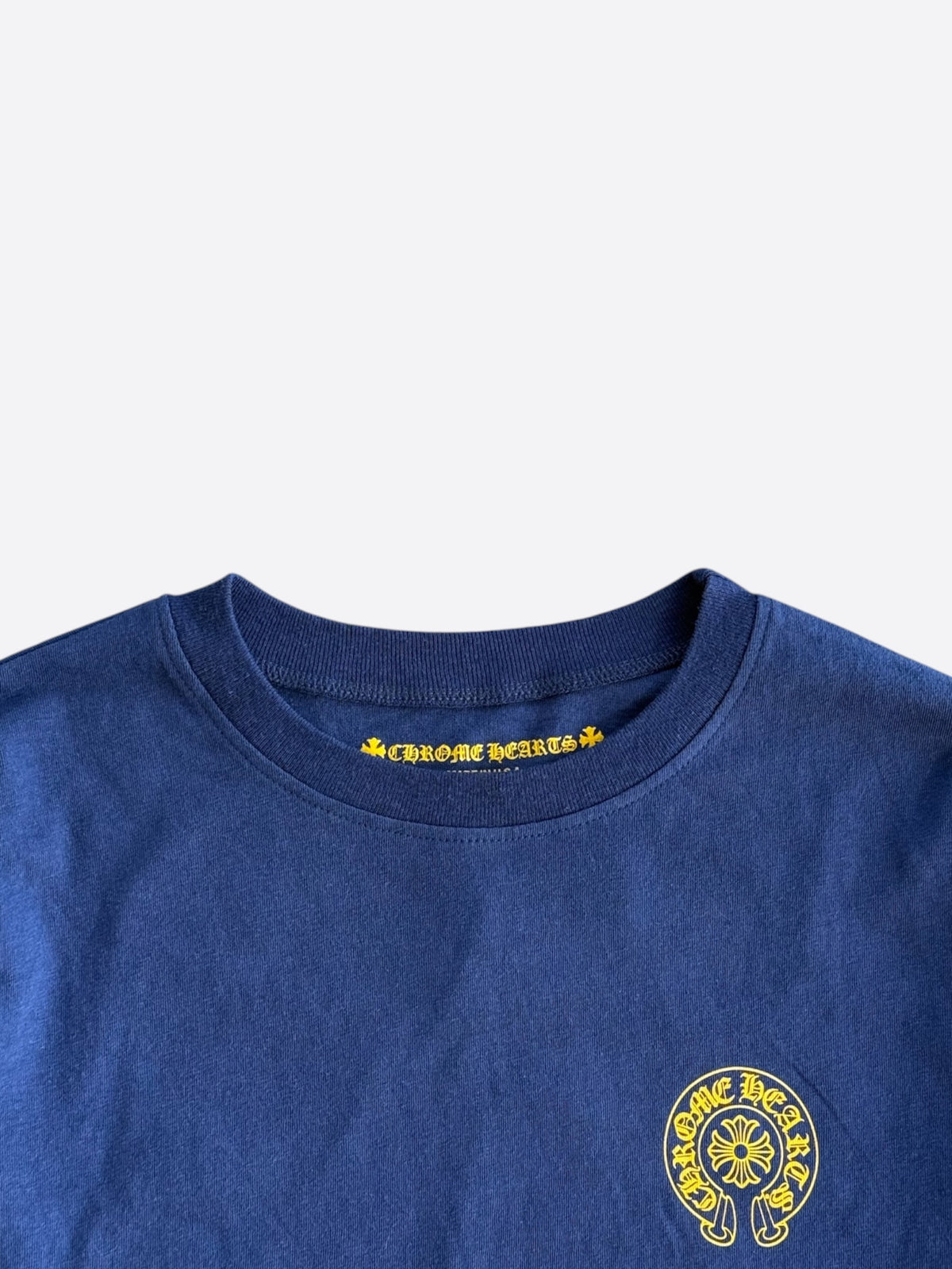 Chrome Hearts Blue & Yellow Horseshoe Logo Women's Longsleeve T-Shirt