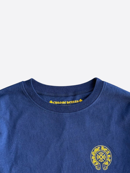 Chrome Hearts Blue & Yellow Horseshoe Logo Women's Longsleeve T-Shirt