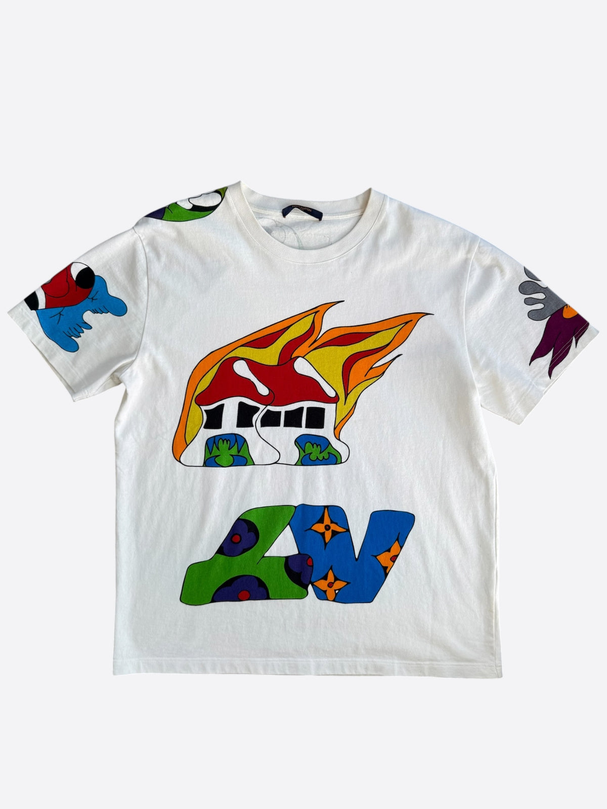 Louis Vuitton White Burning House T-Shirt