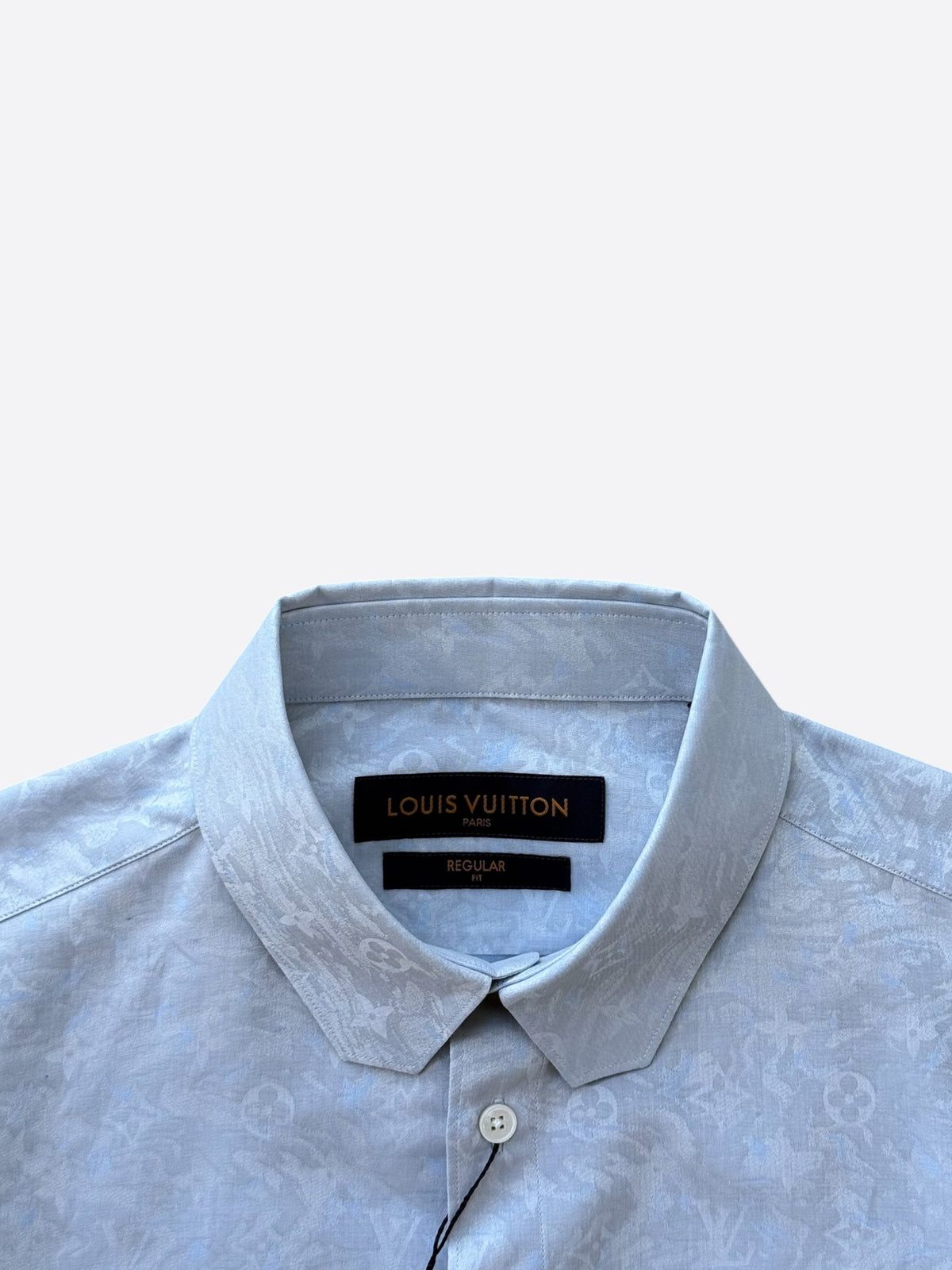 Louis Vuitton Blue Tapestry Monogram Button Up Shirt