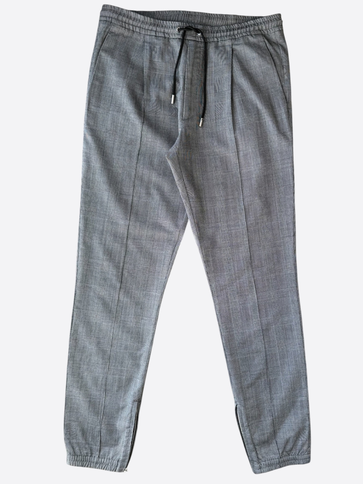 Dior Grey Pleated Wool Jogger Pants