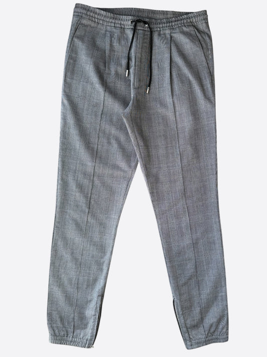 Dior Grey Pleated Wool Jogger Pants