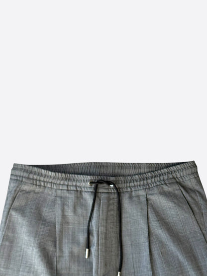 Dior Grey Pleated Wool Jogger Pants