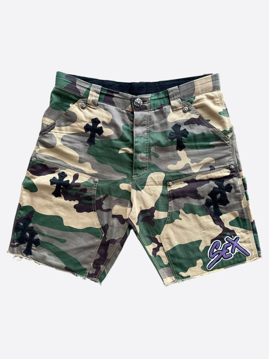 Chrome Hearts Camouflage Sex Records Cross Patch Carpenter Shorts