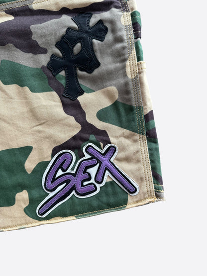 Chrome Hearts Camouflage Sex Records Cross Patch Carpenter Shorts