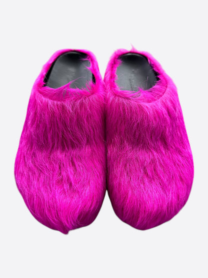 Marni Fuchsia Calfskin Fussbett Sabot Slides