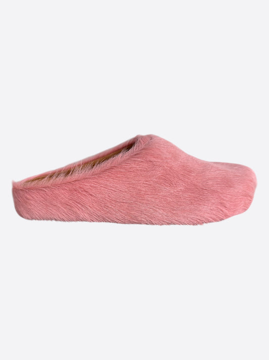 Marni Antique Rose Calfskin Fussbett Sabot Slides