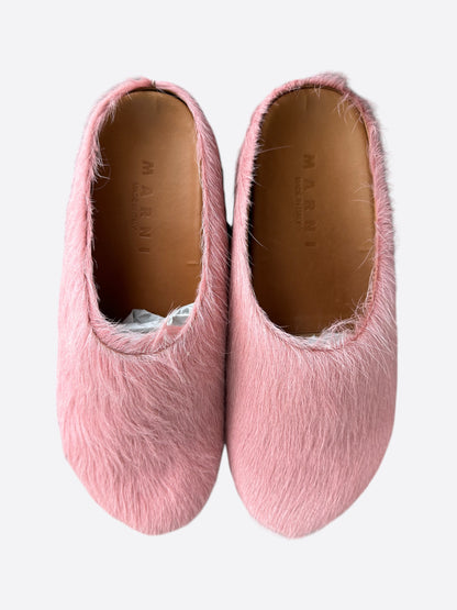 Marni Antique Rose Calfskin Fussbett Sabot Slides