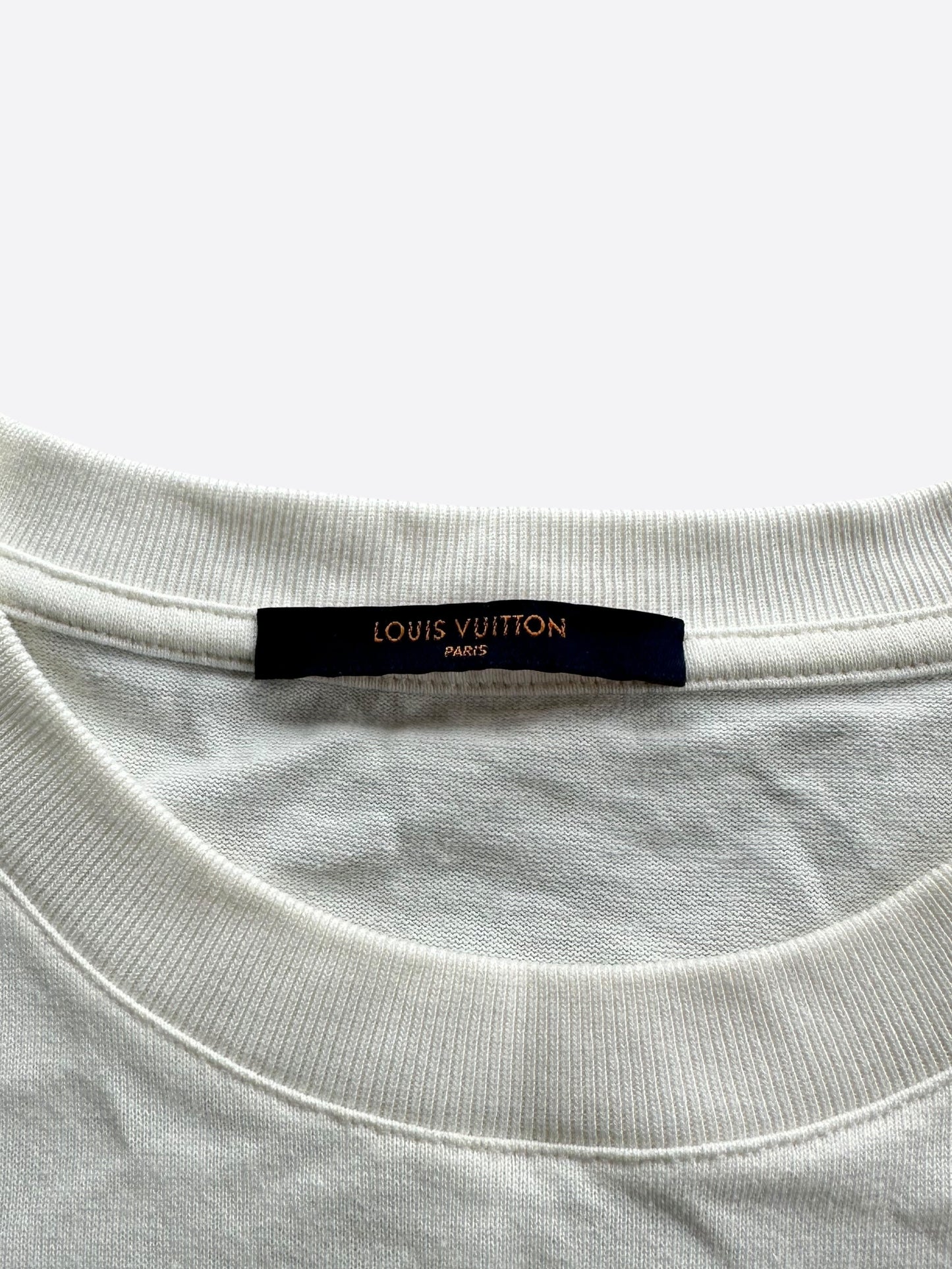 Louis Vuitton White & Black Smoke Logo T-Shirt