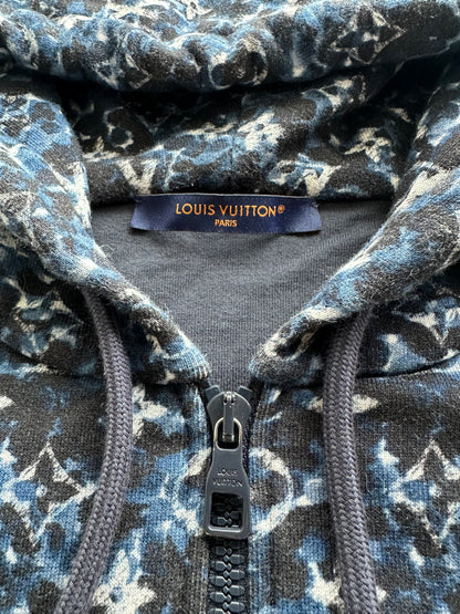 Louis Vuitton Blue Pointillism Monogram Zip Up Hoodie