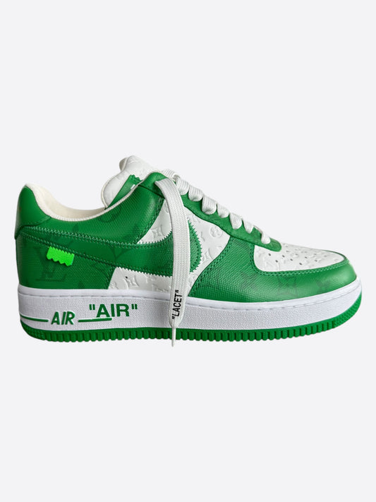 Louis Vuitton Nike Green & White Monogram Air Force 1