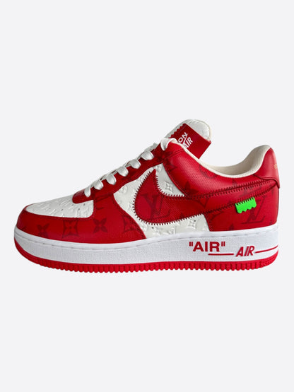 Louis Vuitton Nike Red & White Monogram Air Force 1