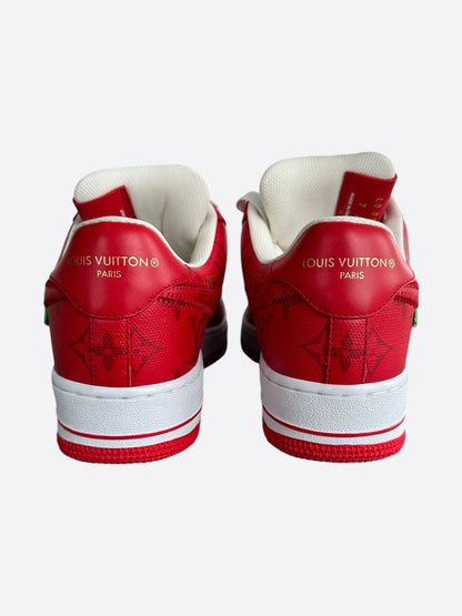 Louis Vuitton Nike Red & White Monogram Air Force 1