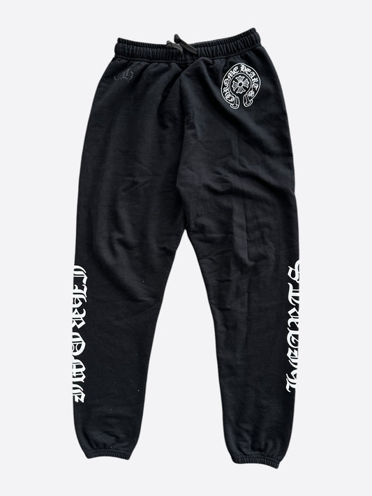 Chrome Hearts Black & White Horseshoe Logo Sweatpants