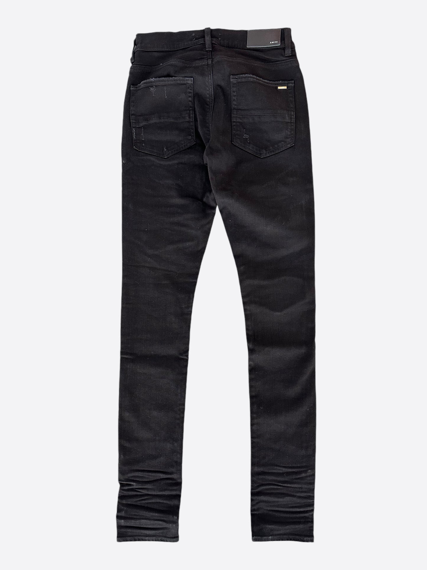 Amiri Black Leather Patch Thrasher Jeans