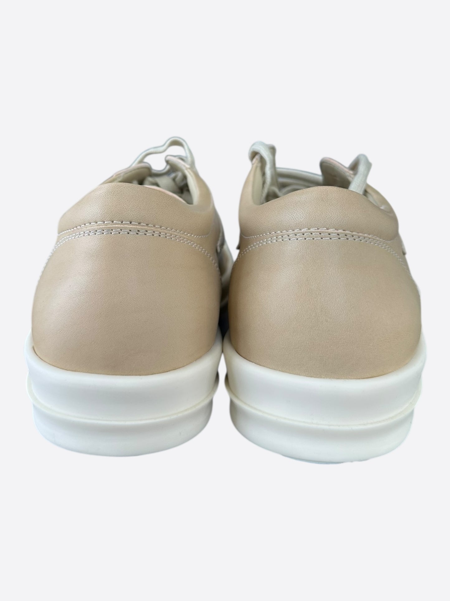 Rick Owens Beige Leather Vintage Low Top Sneakers