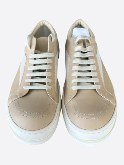 Rick Owens Beige Leather Vintage Low Top Sneakers