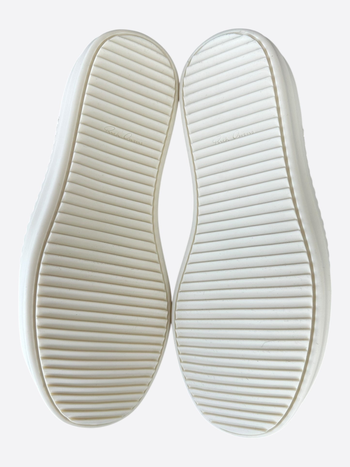 Rick Owens Beige Leather Vintage Low Top Sneakers
