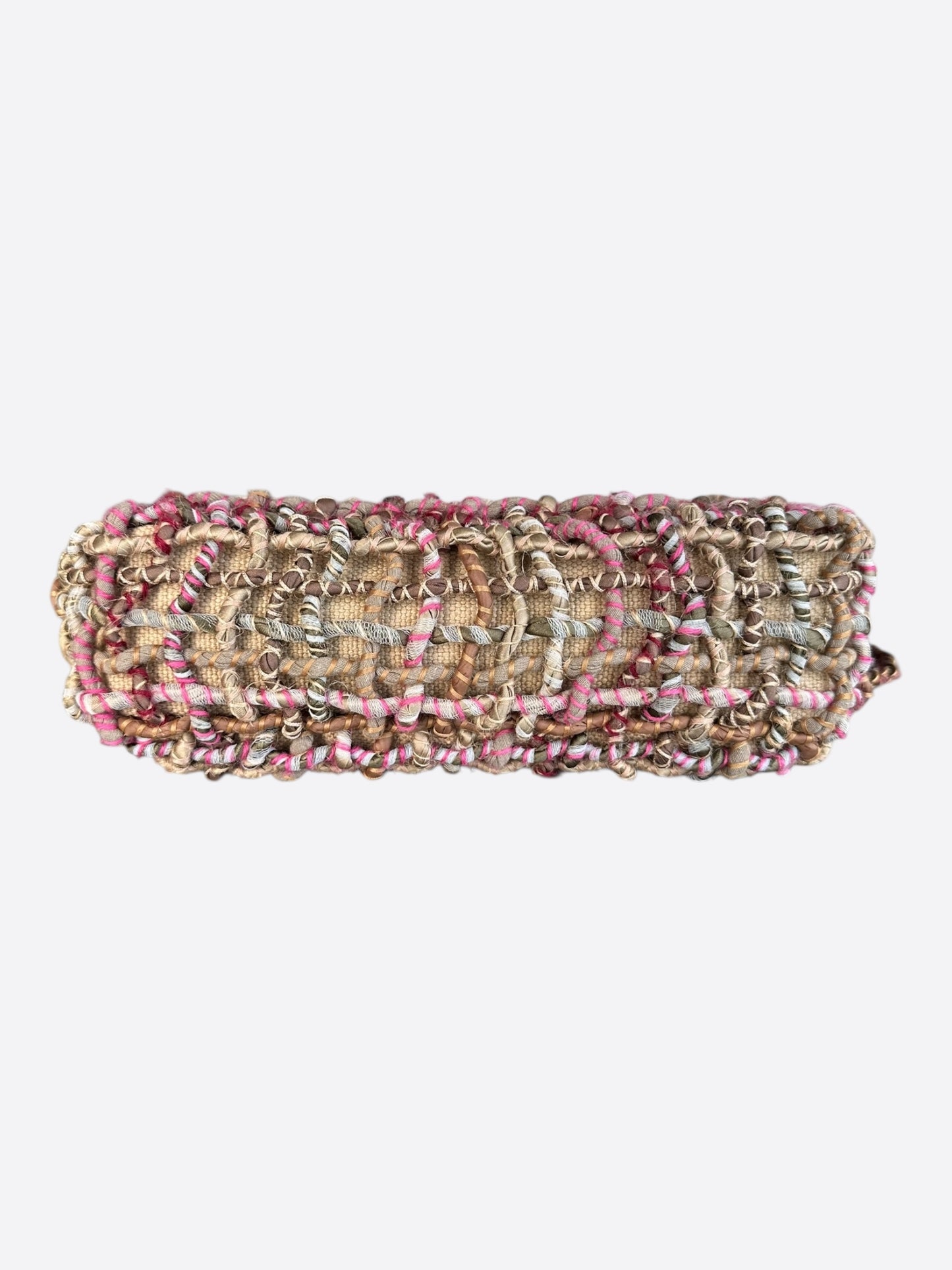 Chanel Multicolor Woven Dubai Pom Pom Medium Flap Bag