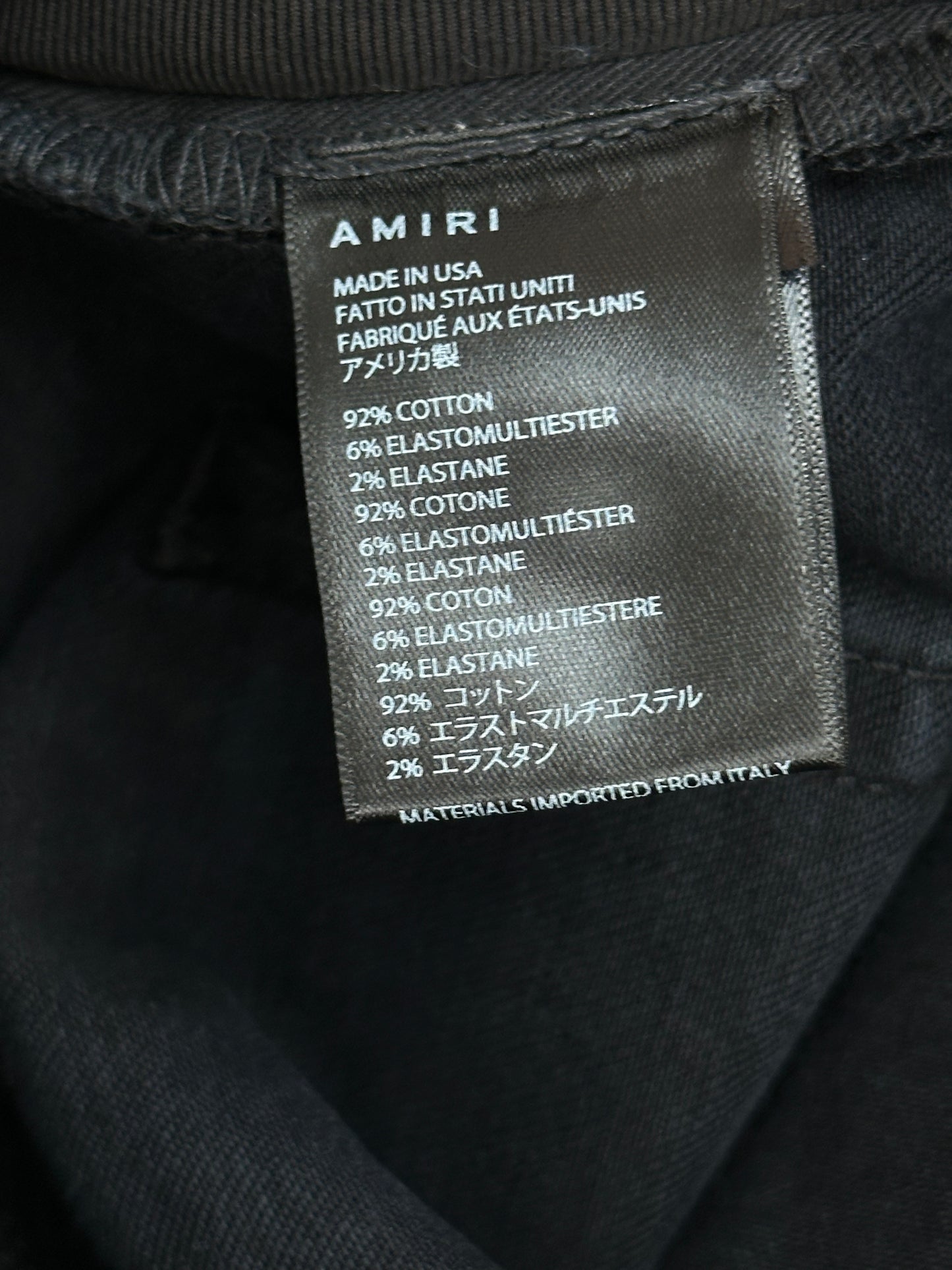 Amiri Aged Black Slash Distressed Jeans