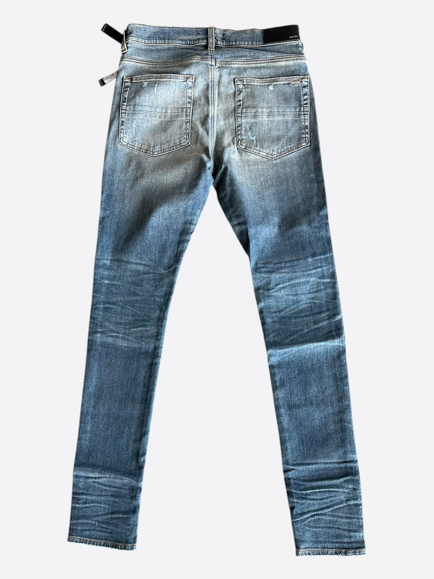 Amiri Indigo Fractured Skinny Jeans