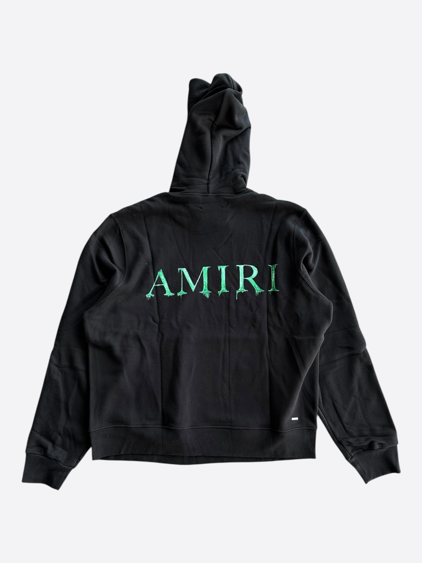 Amiri Black & Green Watercolor MA Logo Hoodie