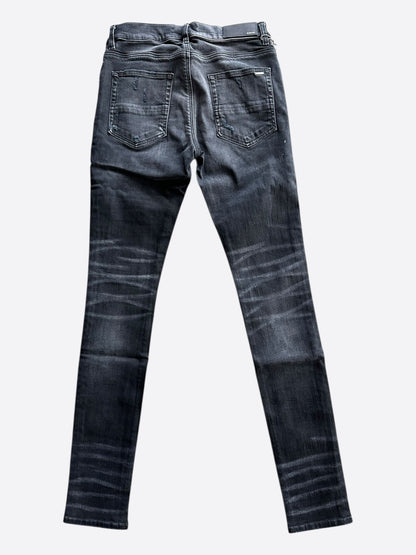 Amiri Aged Black Slash Distressed Jeans