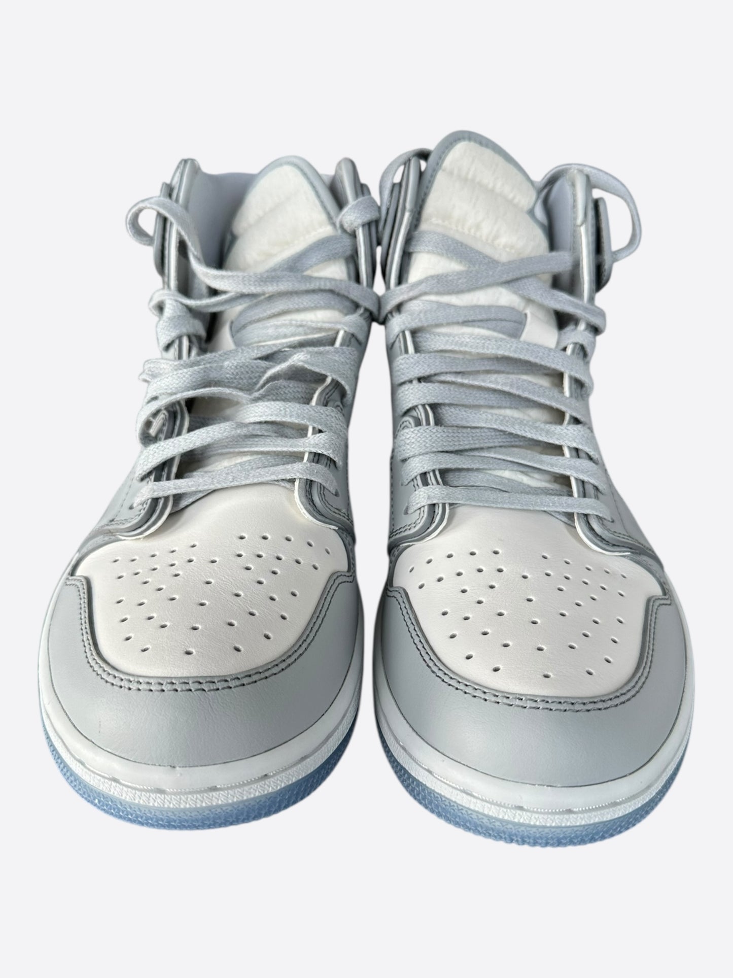 Dior Air Jordan Grey & White Oblique High Top Sneakers