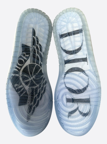 Dior Air Jordan Grey & White Oblique High Top Sneakers